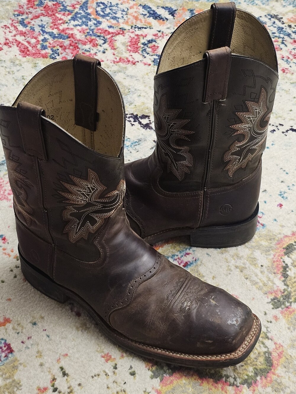 Double H Steel Toe Cowboy Boots Mens Size 11.5 Western Embroidered DH3658 - Picture 5 of 16